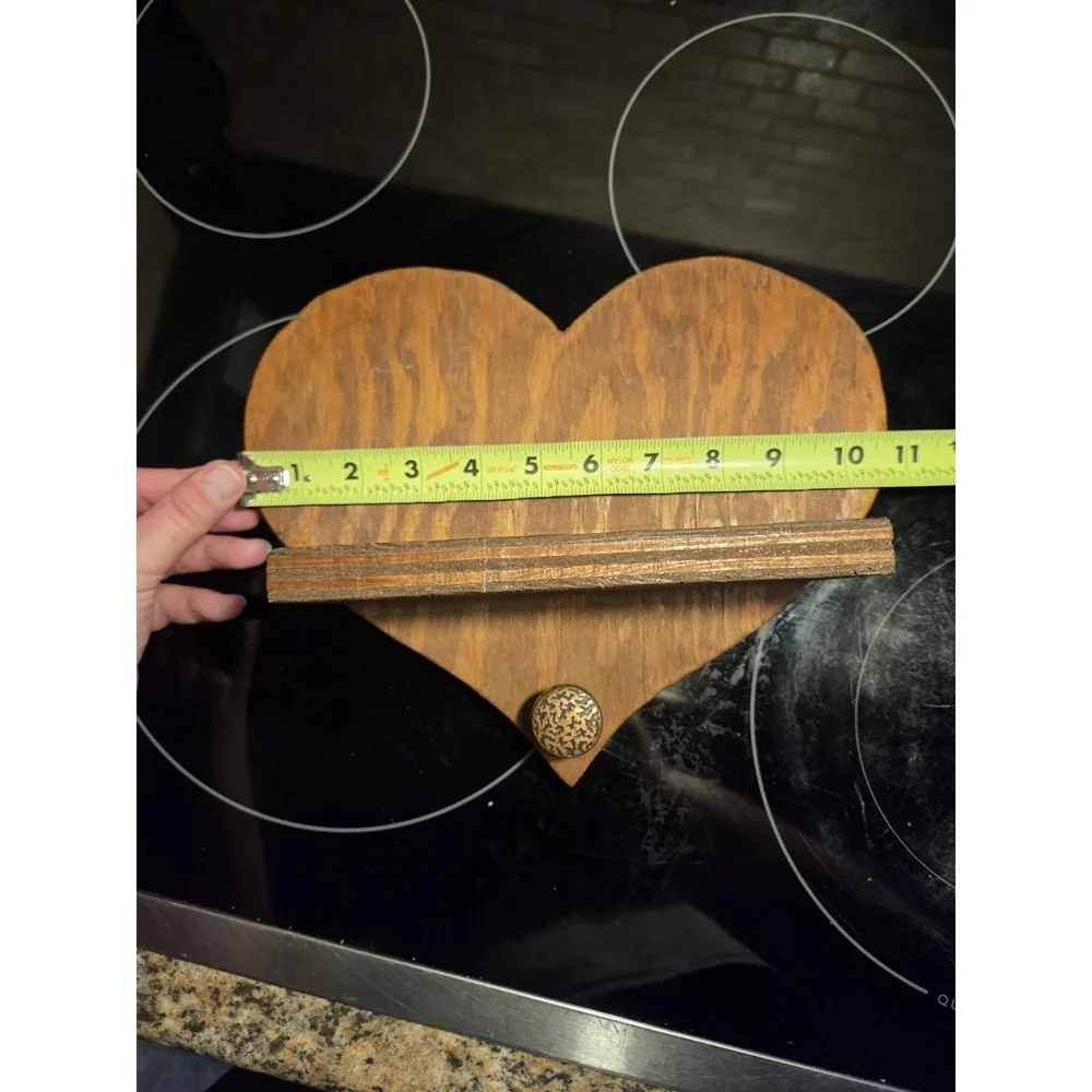 Vintage Handmade Wooden Heart Peg Shelf